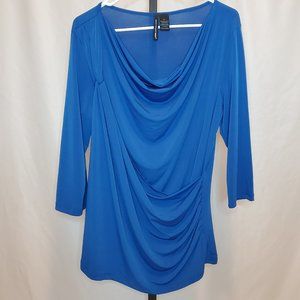 Royal Blue Draped Wrap Top